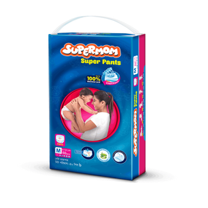 Supermom Baby Pant Diaper Medium (6-12)Kg Super Saver Pack 50pc
